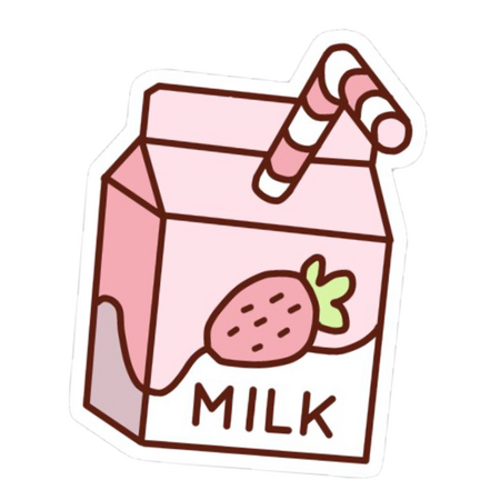 strawberry milk sticker by yaadhavi
