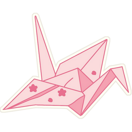 pink paper crane by ikokoszka